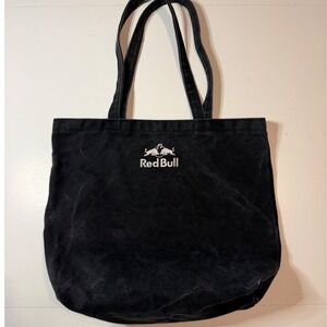 Red Bull Racing Canvas Tote Bag Black Embroidered Logo Vintage Wash